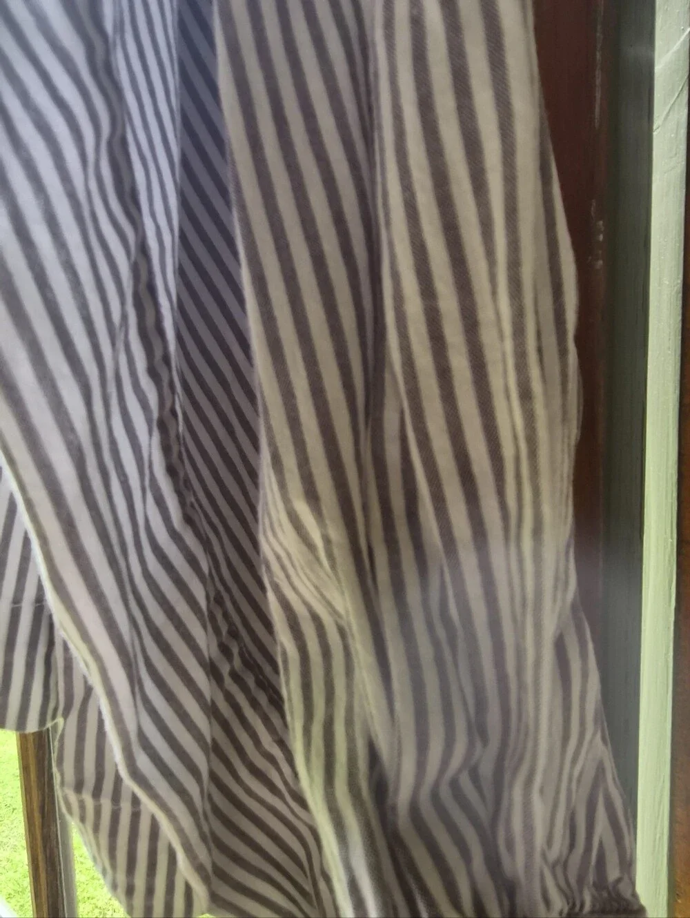 DÔEN Jonie Grey Stripe Cotton Gauze Peasant Blouse XXL Prairie Top - Picture 3 of 6